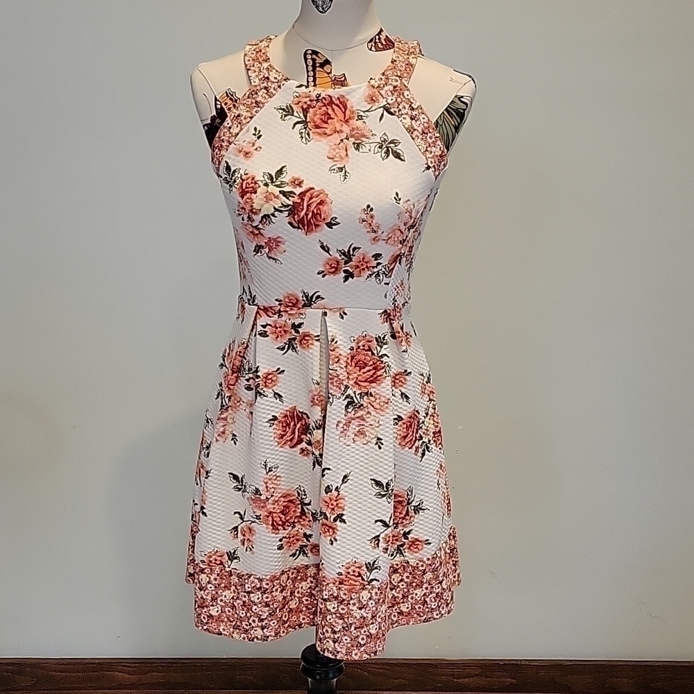 REWIND Floral Dress. Zips Up The Back With 2 Buttons. Size Small